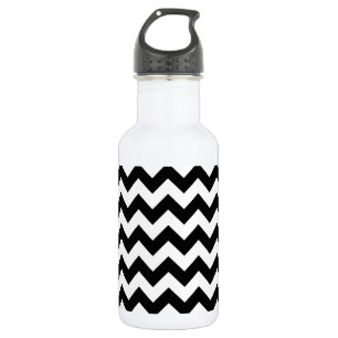 Black and White Zigzag Pattern, Chevron Pattern 532 Ml Water Bottle