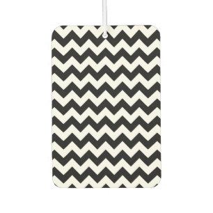 Black and White Zigzag Pattern, Chevron Pattern Air Freshener