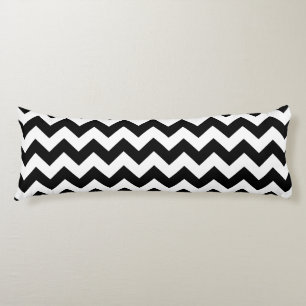 Black and White Zigzag Pattern, Chevron Pattern Body Pillow