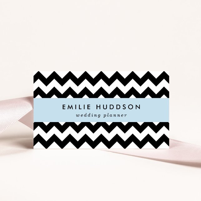 Black and White Zigzag Pattern, Chevron Pattern Business Card (Creator Uploaded)