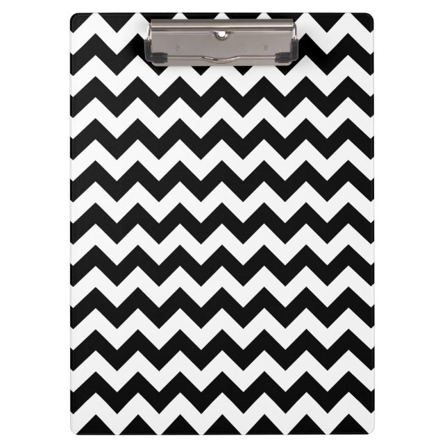 Black and White Zigzag Pattern, Chevron Pattern Clipboard (Front)