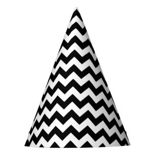 Black and White Zigzag Pattern, Chevron Pattern Party Hat