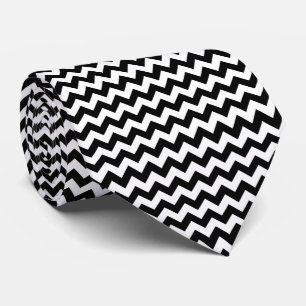 Black and White Zigzag Pattern, Chevron Pattern Tie