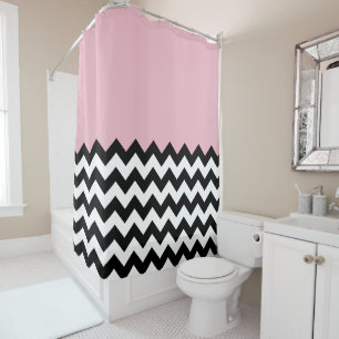 Black and White Zigzag Pattern, Chevron, Pink