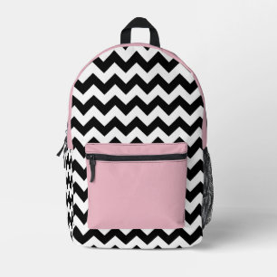 Black and White Zigzag Pattern, Chevron, Pink Printed Backpack