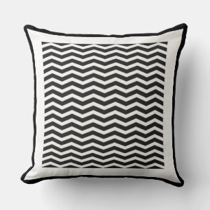 Black and White Zigzag Pattern Throw Pillow