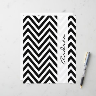 Black and White Zigzag Pattern, Your Name