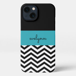 Black and White zigzag Personalized iPhone 13 Case