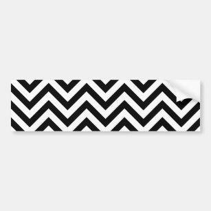 Black and White Zigzag Stripes Chevron Pattern Bumper Sticker