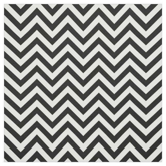 Black and White Zigzag Stripes Chevron Pattern Fabric (Swatch)
