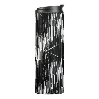 Black-and-white zigzag strokes thermal tumbler