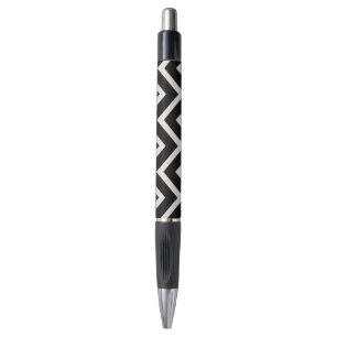 Black and white zigzags pen