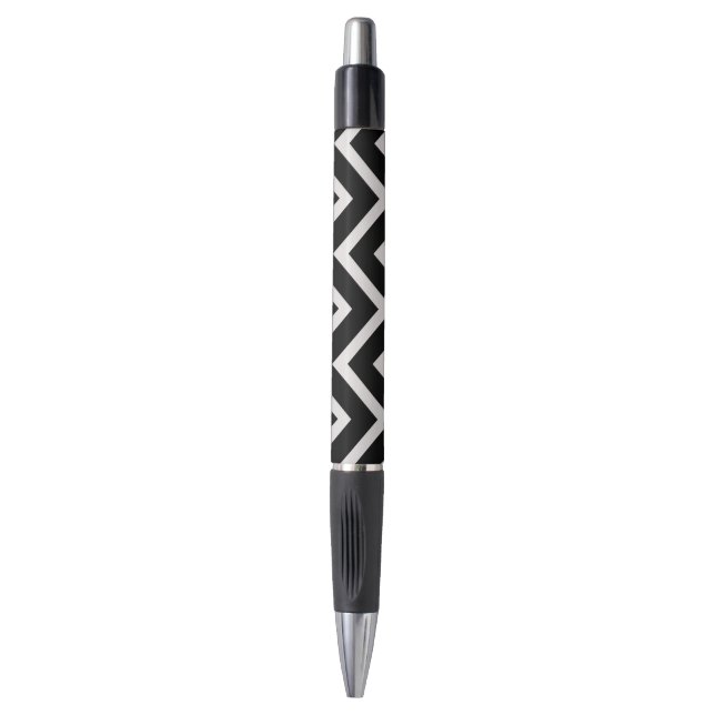 Black and white zigzags pen (Front Vertical)