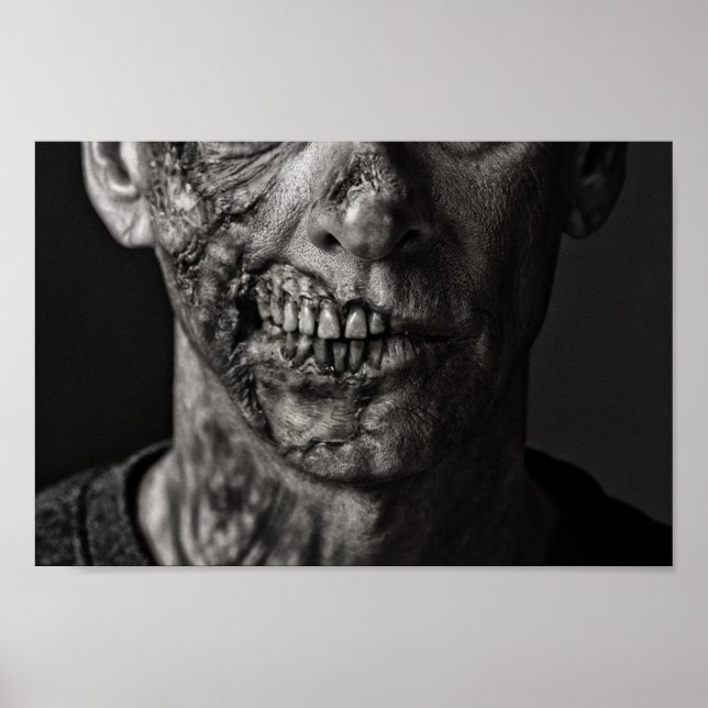 Black and White Zombie Poster (Front)