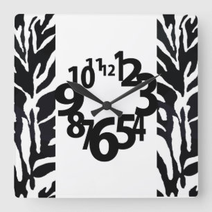 Black and Whiter Tiger Print Acrylic Wall Clock