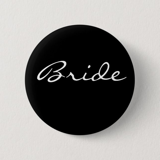 Black and Whtie Bride Button (Front)