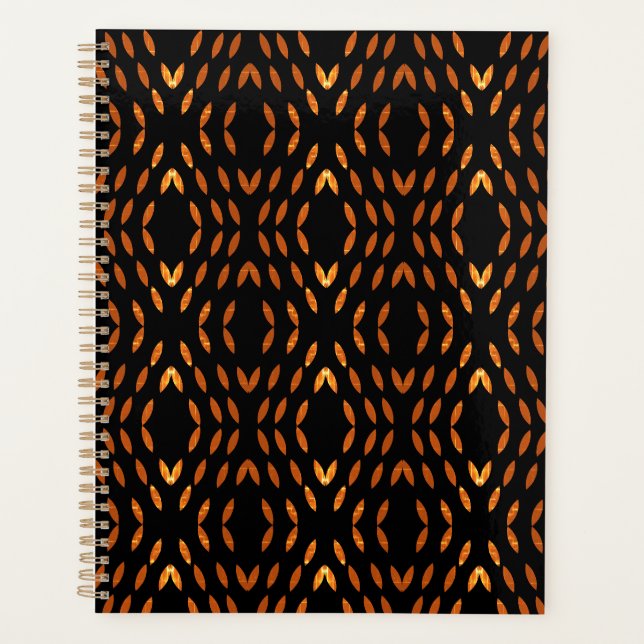 Black and yellow Abstract Dot Pattern Planner (Front)