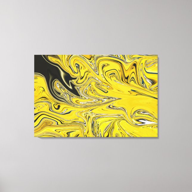 Black And Yellow Abstract Painting | Best fine art Canvas Print (Front)