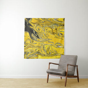 Black And Yellow Abstract Painting Best fine art Tapestry
