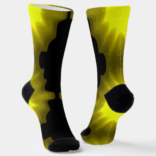 Black and yellow abstract pattern painting  socks