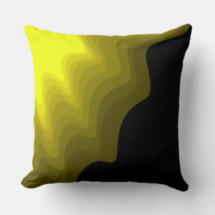 Black and yellow abstract pattern painting throw pillow