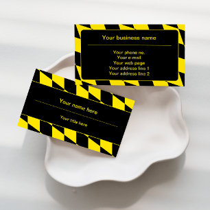 Black and Yellow Bavaria Diamond Flag Pattern Business Card