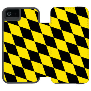 Black and Yellow Bavaria Diamond Flag Pattern Incipio Watson™ iPhone 5 Wallet Case