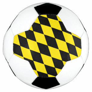 Black and Yellow Bavaria Diamond Flag Pattern Soccer Ball