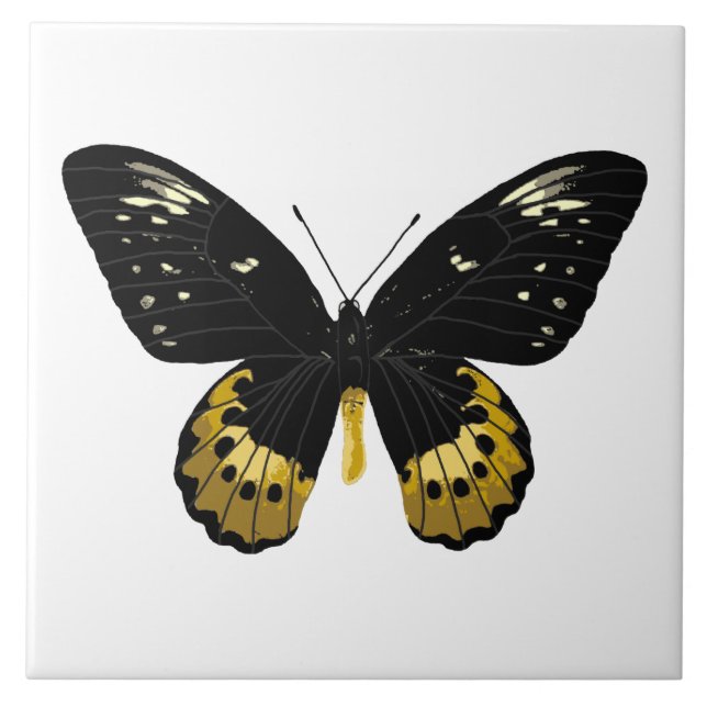 Black and yellow butterfly tile (Front)