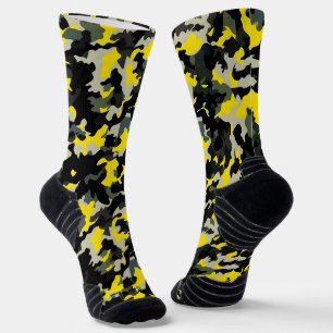 Black and Yellow Camouflage Pattern Socks