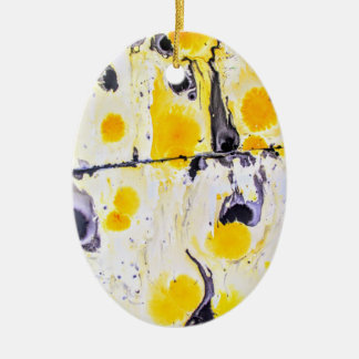 Black and Yellow Ceramic Ornament