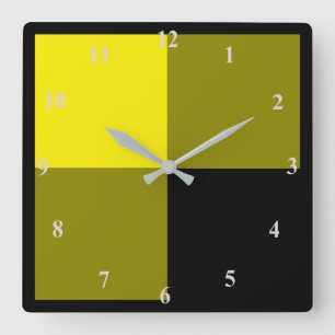 Black and Yellow Check Wall Clock