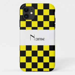 Black and yellow checkered pattern iPhone 11 case