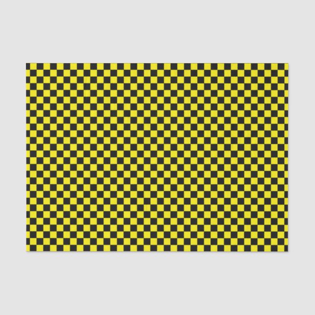 Black and Yellow Chequered Board | DIY Colour Tissue Paper (Front)