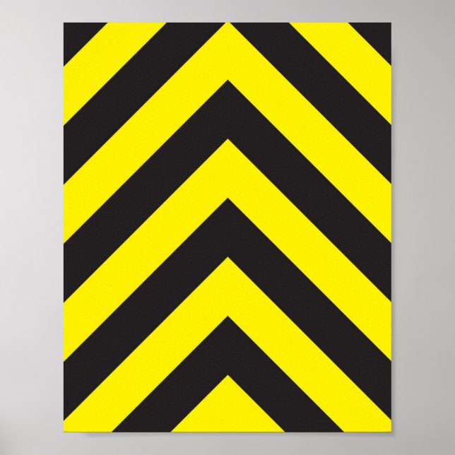 Black And Yellow Chevron Background Poster (Front)