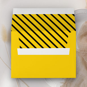 Black and Yellow Construction Birthday Party Envelope