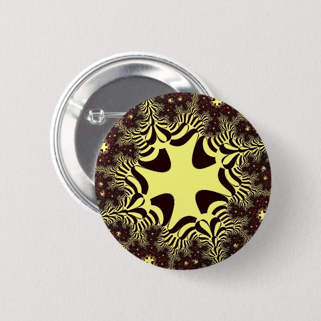 Black and Yellow Cross 2 Inch Round Button (Front & Back)