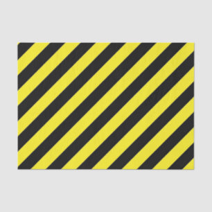 BLACK AND YELLOW DIAGONAL STRIPE  TISSUE PAPER