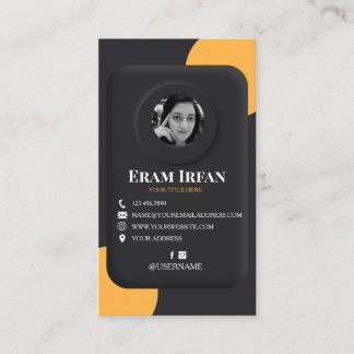 Black and Yellow Elegant 3D Business Card