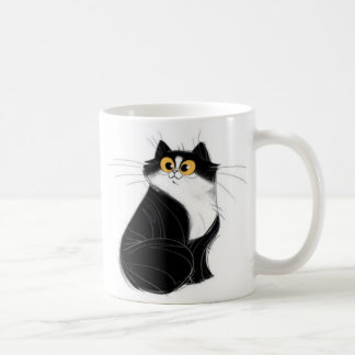 Black and yellow eyes cat mug