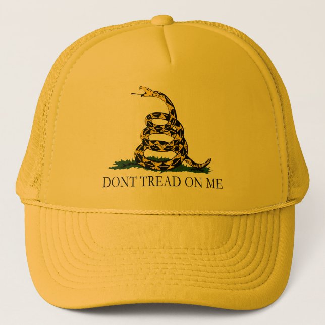 Black and Yellow Gadsden Flag, Don't Tread on Me! Trucker Hat (Front)