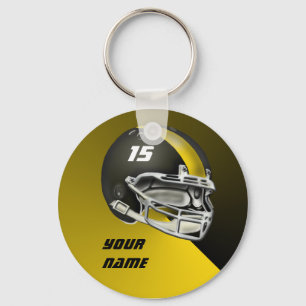 Black and Yellow Gold Football Helmet Keychain