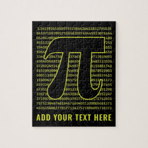 Black And Yellow Happy Pi Day 3.14 Jigsaw Puzzle