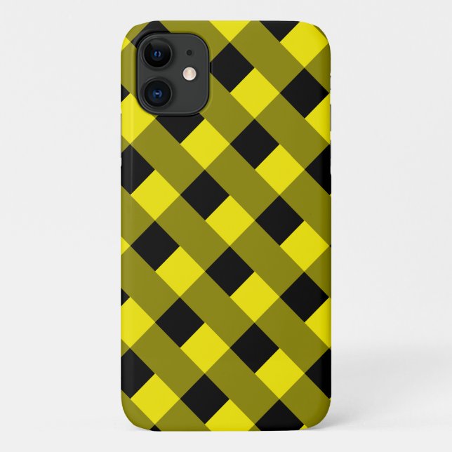 Black and Yellow iPhone Case Modern Design (Back)