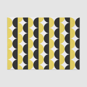 Black and Yellow Mid Century Modern Wavy Tissue Paper