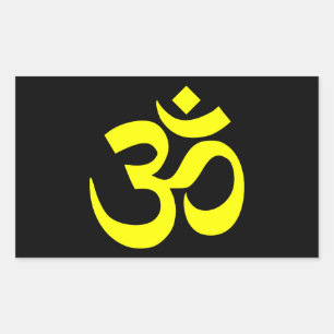 Black and Yellow Om Symbol Sticker