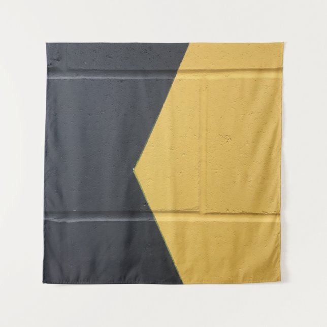 Black and yellow paint wall tapestry (Front)