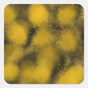Black and Yellow Paintballs Square Sticker
