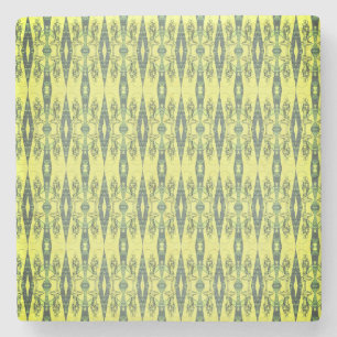 Black and yellow pattern stone coaster