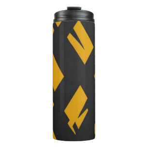 Black And Yellow Pattern Thermal Tumbler